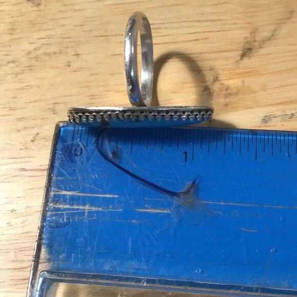 Ring, Kingman Turquoise and Sterling Silver Ring, size 7.5, NEW, Handmade, Made - Picture 8 of 9